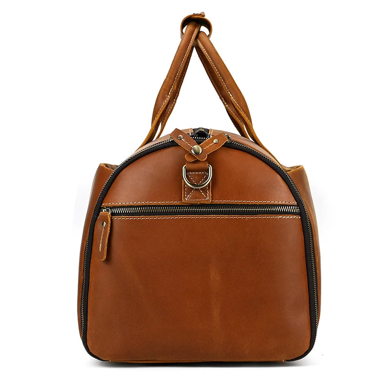 Bolso de viaje plegable de cuero Crazy Horse.