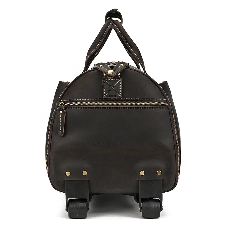 Bolso de viaje plegable de cuero Crazy Horse.