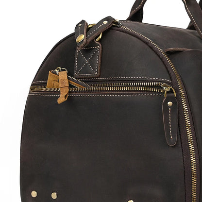 Bolso de viaje plegable de cuero Crazy Horse.