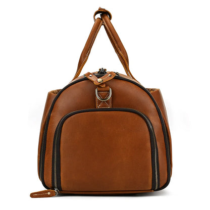 Bolso de viaje plegable de cuero Crazy Horse.