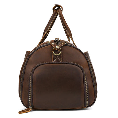 Bolso de viaje plegable de cuero Crazy Horse.