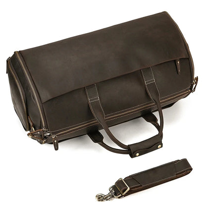 Bolso de viaje plegable de cuero Crazy Horse.