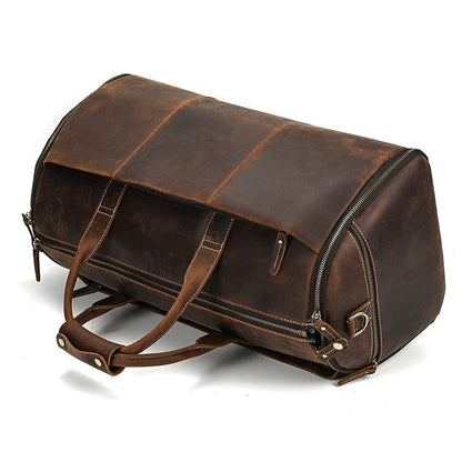 Bolso de viaje plegable de cuero Crazy Horse.